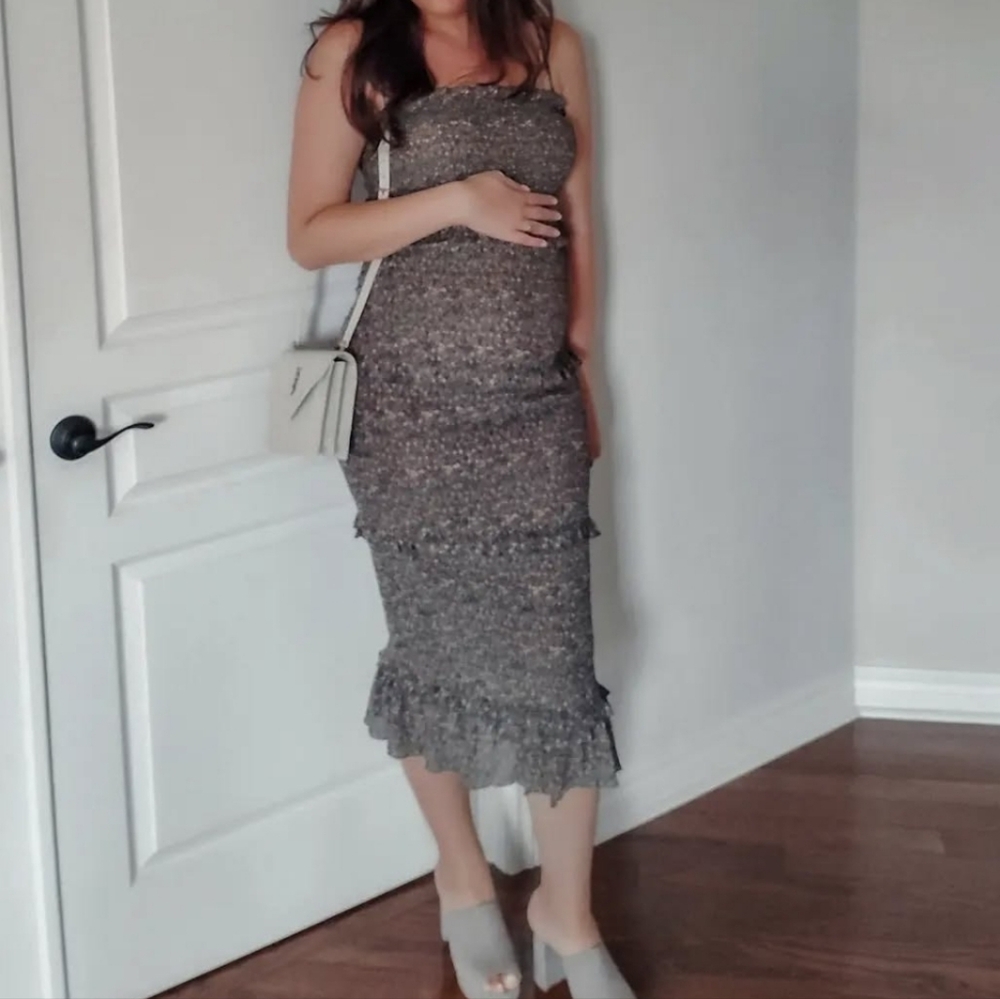 Mable Smocked Fitted Midi Dress